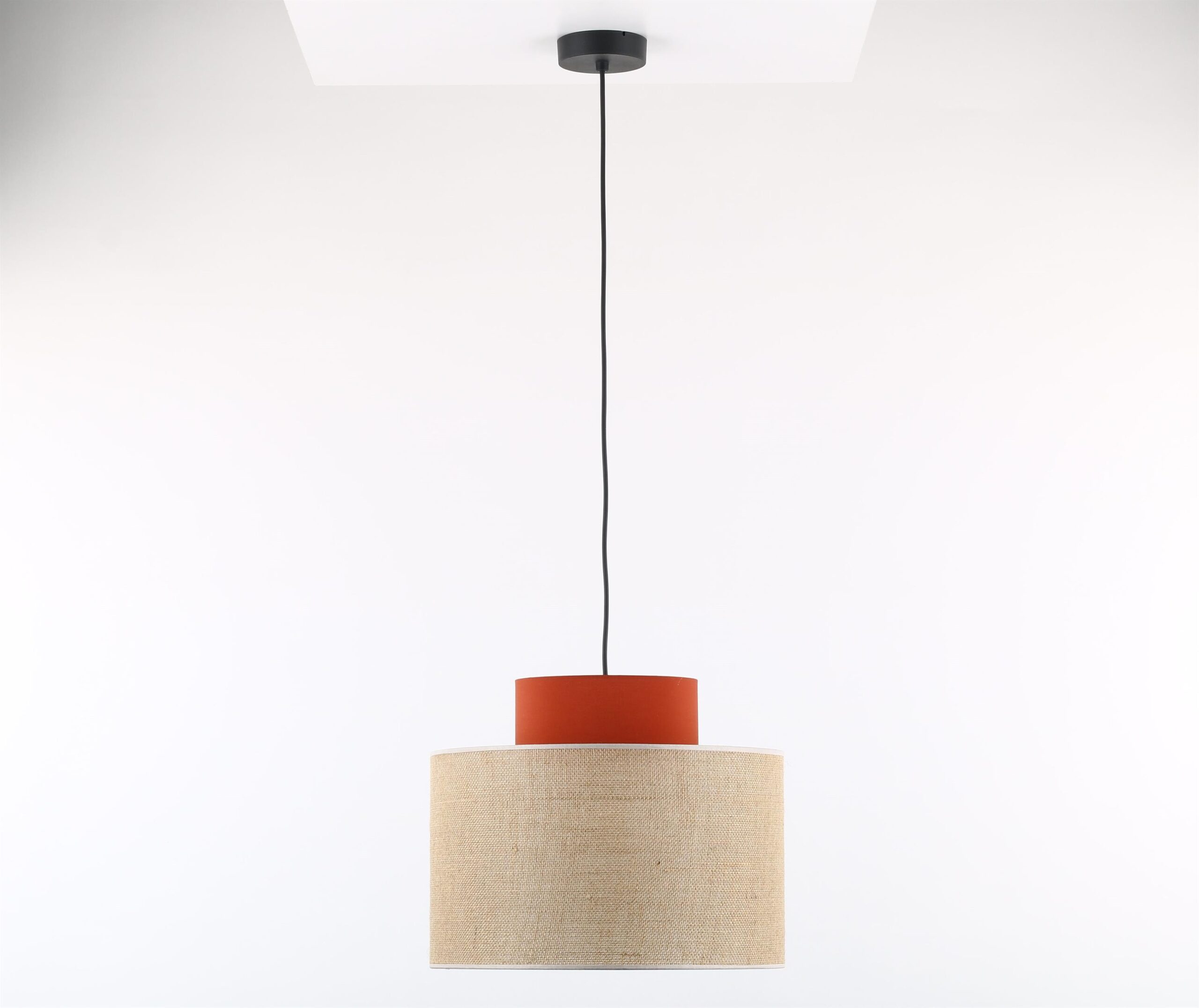 TK Lighting Duo Juta lampa wisząca 1x15W czarny/pomarańczowy 3227