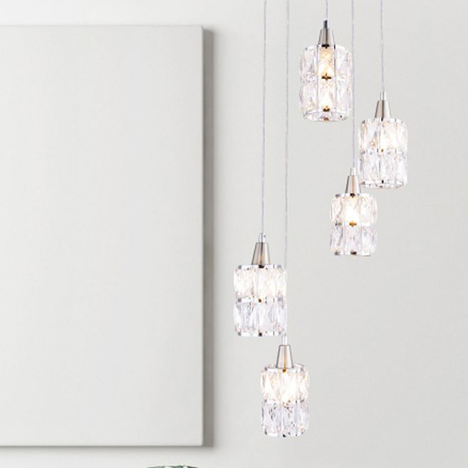 Globo Lighting Wolli lampa wisząca 5x40W chrom/kryształ 15760-5