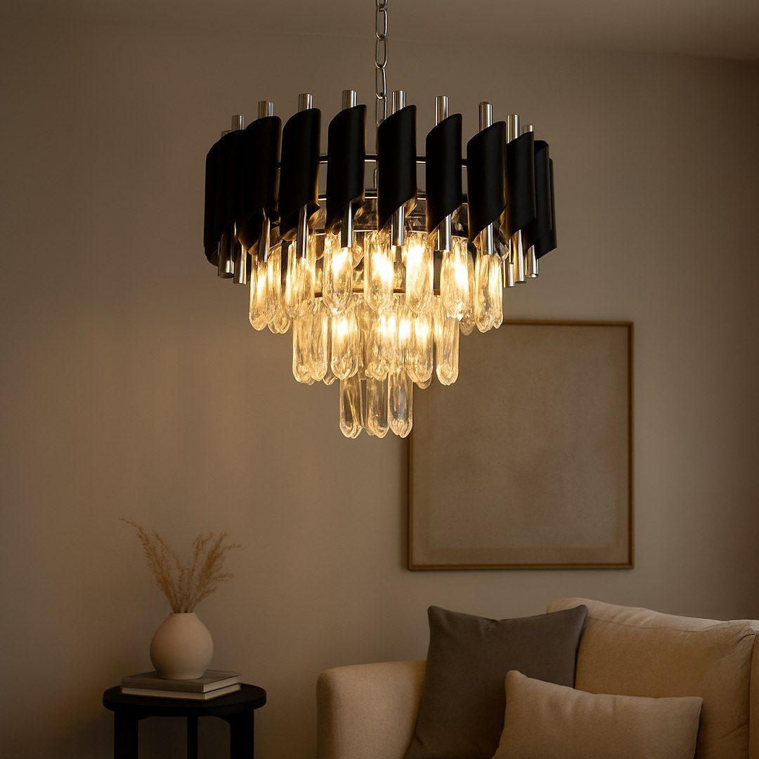 Milagro Cristal lampa wisząca 5x10 W czarna/chrom ML2519