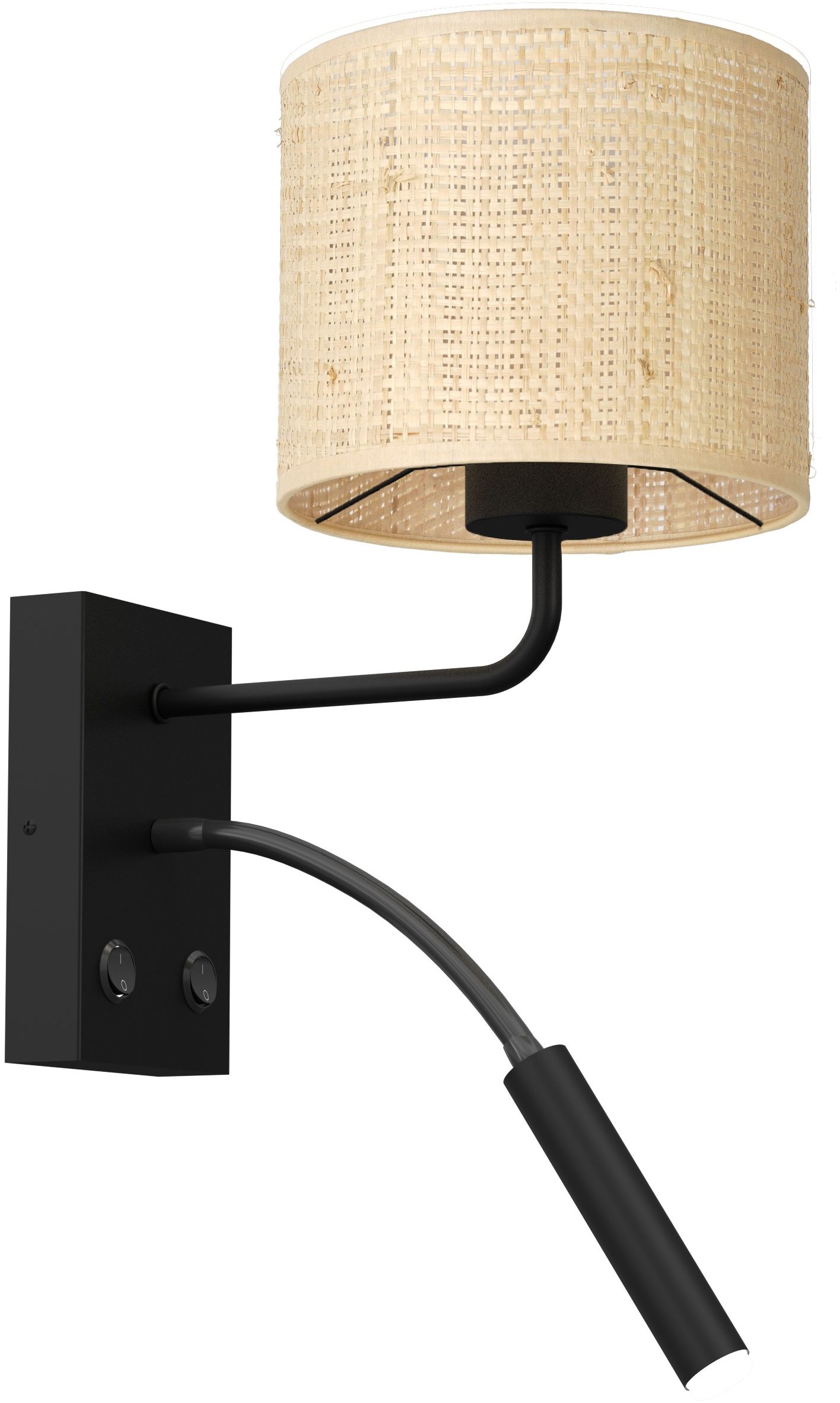 Luminex Rattan kinkiet 1x60W+1x8W rattan/czarny 5274