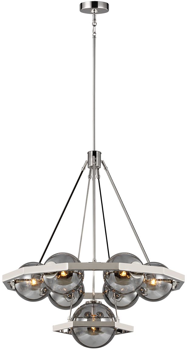 Quintiesse Harper lampa wisząca 7x60 W przydymiona/polerowany nikiel QN-HARPER7