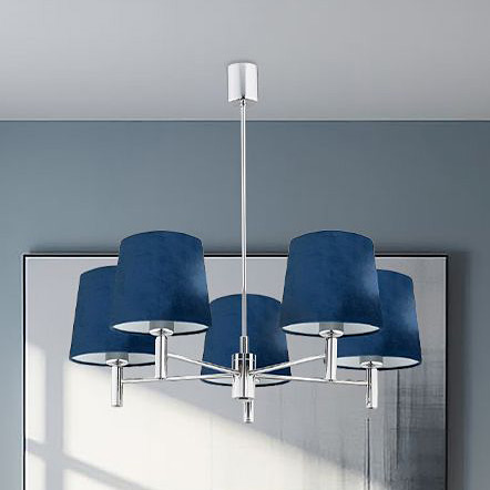 Argon Bolzano lampa wisząca 5x15 W chrom-granatowa 2074