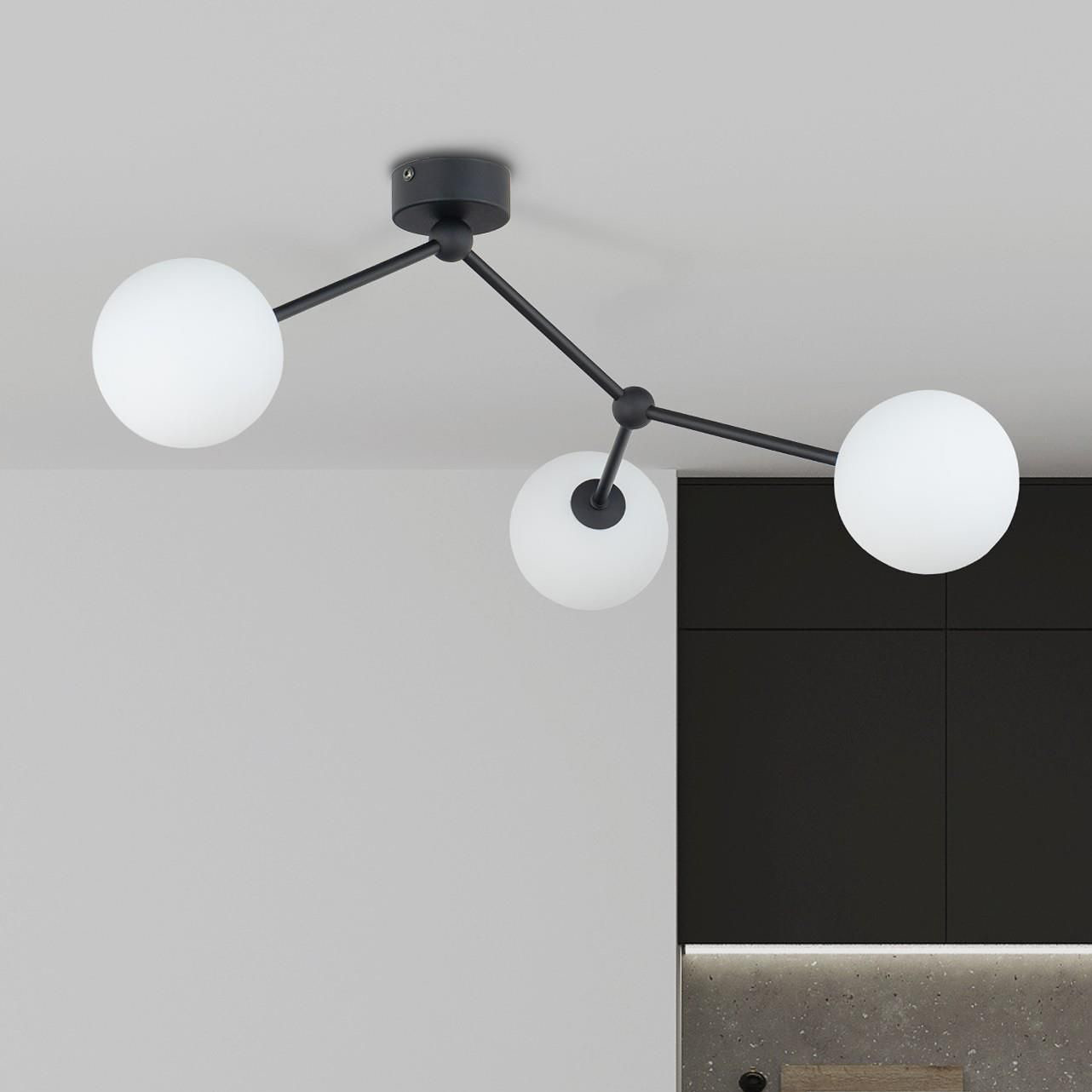 TK Lighting Fairy lampa podsufitowa 3x6W czarna/biała 4854