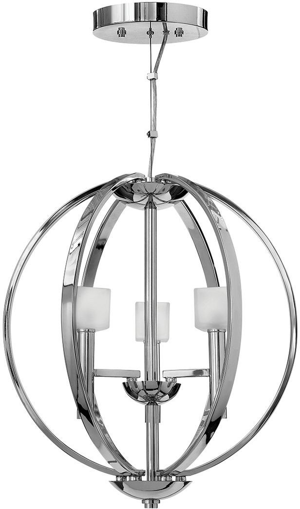 Quintiesse Mondo lampa wisząca 3x3 W polerowany chrom/biały QN-MONDO3