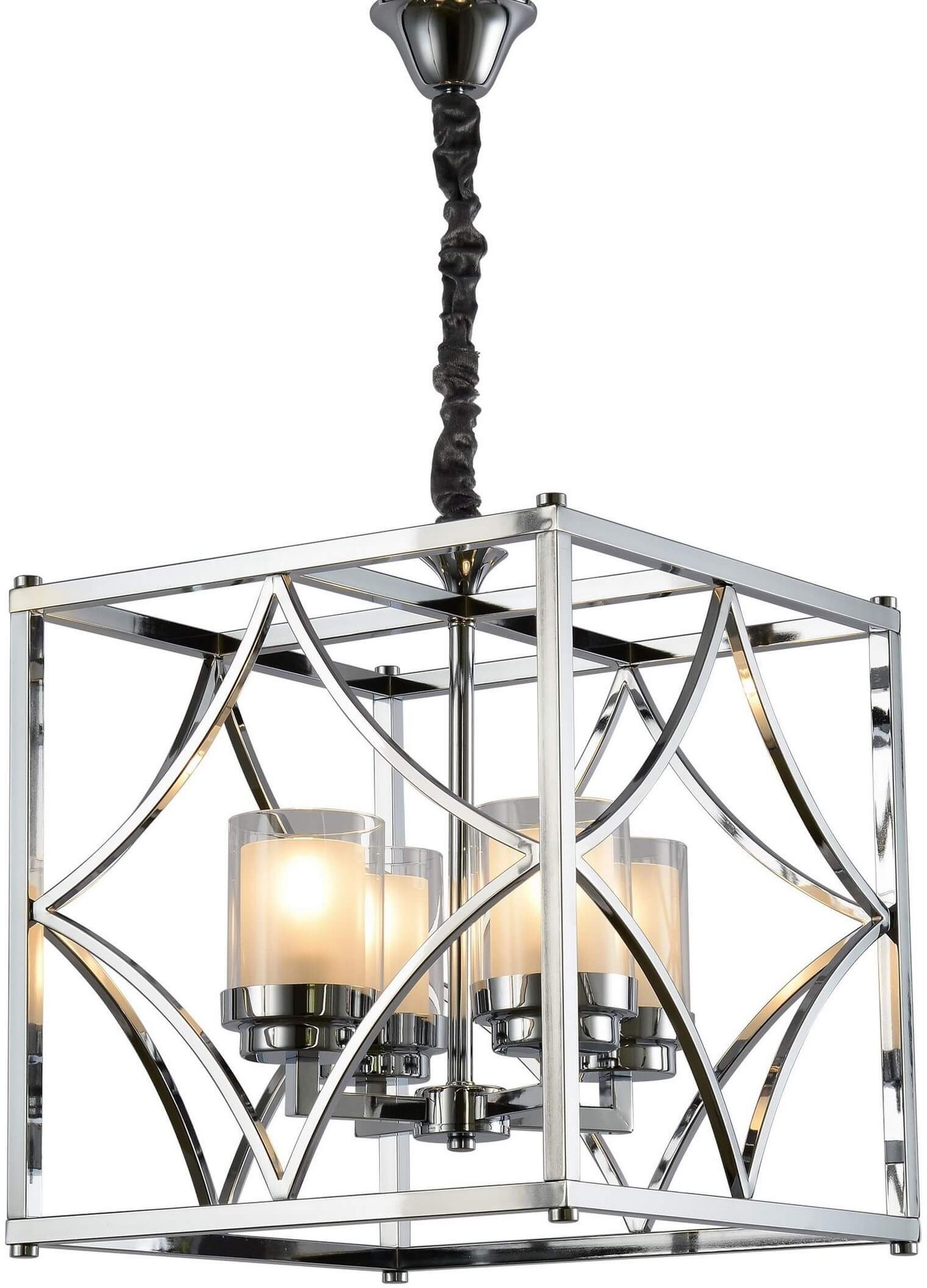 Lumina Deco Quadrato lampa wisząca 4x40W chrom/biały/przezroczyty LDP1223-4CHR