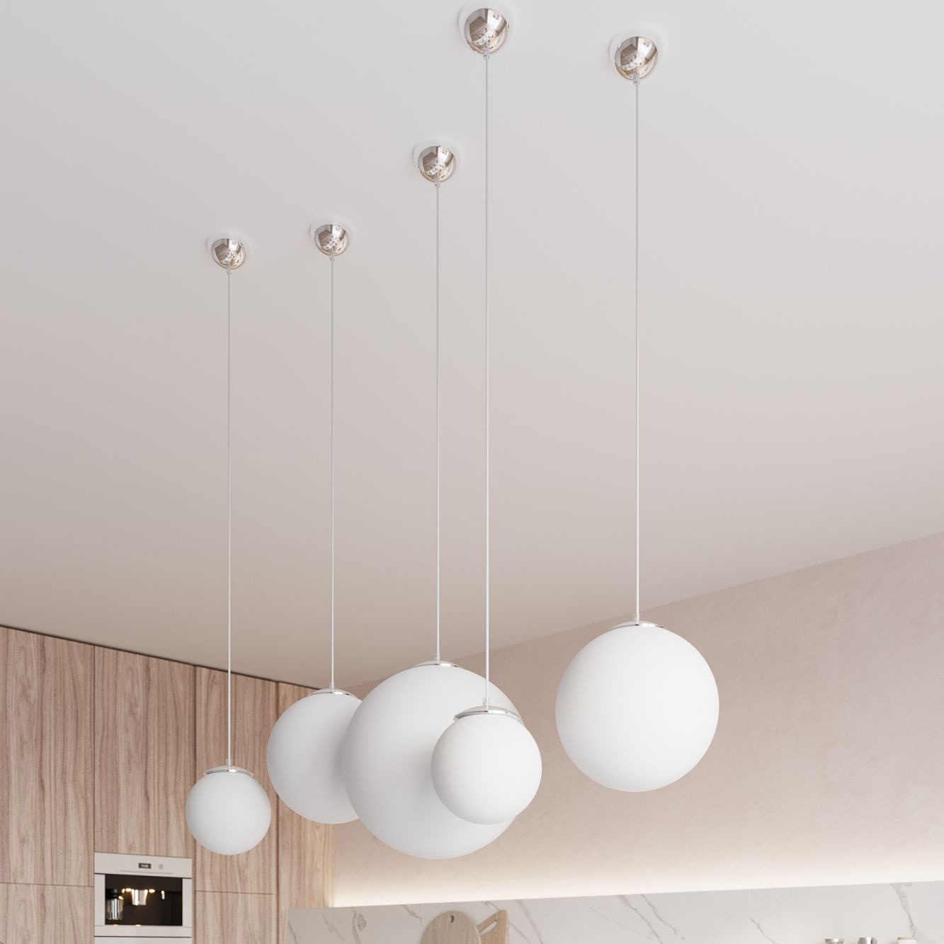Sollux Lighting Ugo 30 lampa wisząca 1x60W biała/chrom SL.0264