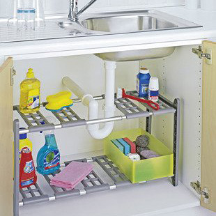 Wenko Flexi półka kuchenna pod zlewozmywak stojąca teleskopowa szary 2768010100 - Wysyłka w 24h