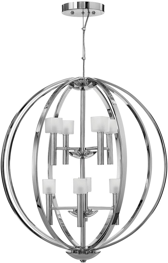 Quintiesse Mondo lampa wisząca 8x3 W polerowany chrom/biały QN-MONDO8