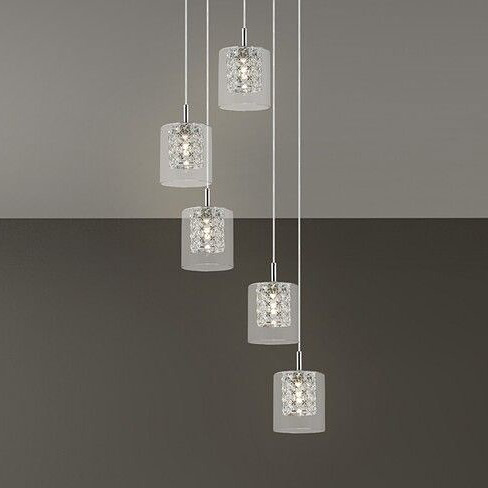 Rabalux Duchess lampa wisząca 5x40W chrom/przezroczysty 3117