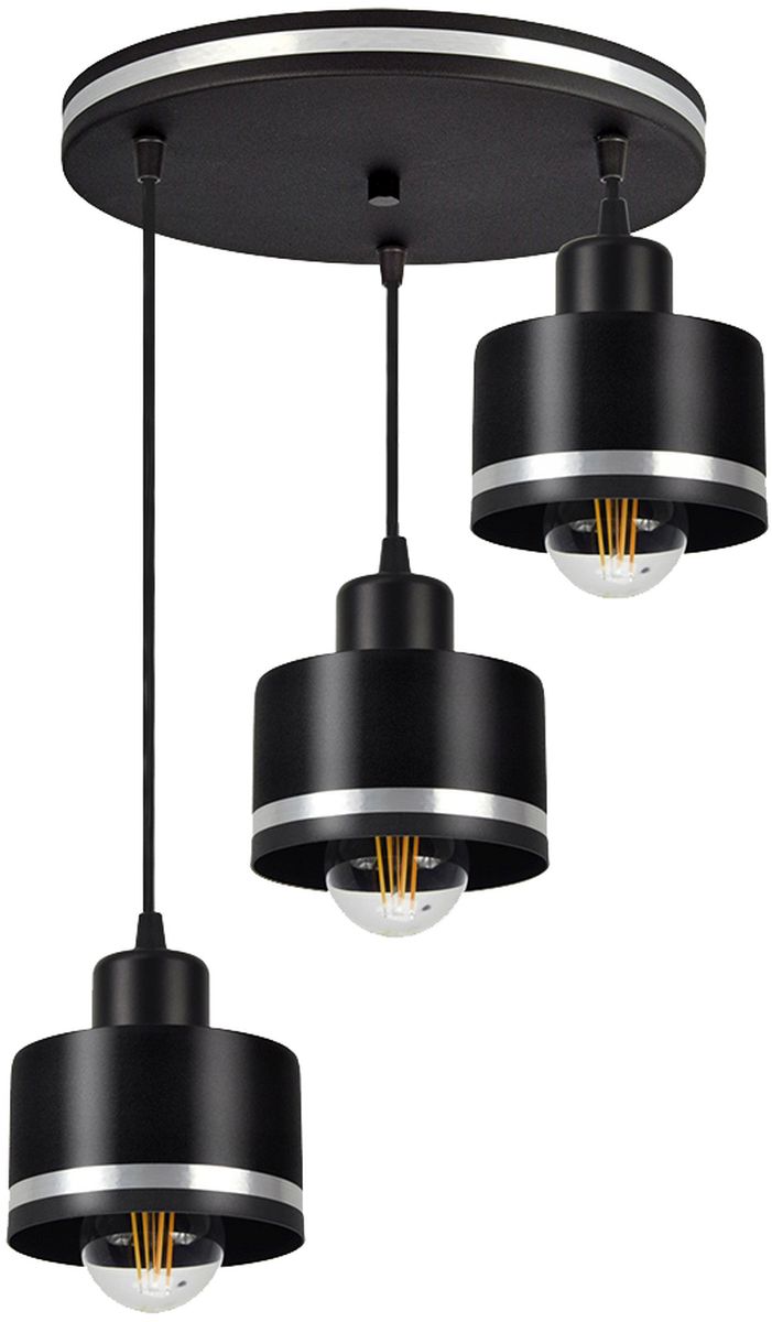 Candellux Wama lampa wisząca 3x40W czarna/chrom 33-00484