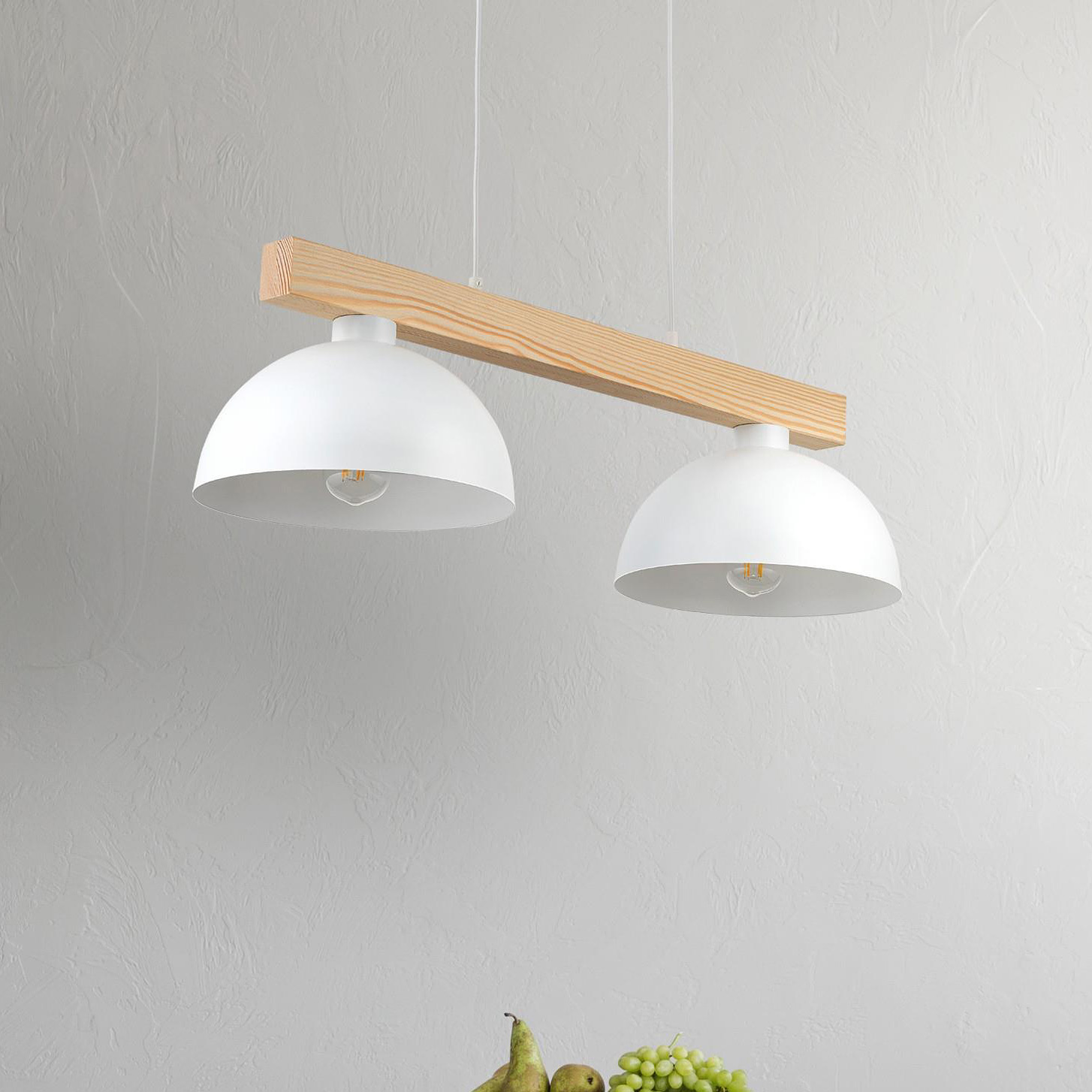 TK Lighting Oslo lampa wisząca 2x15W biały/brązowy 4713 - Wysyłka w 24h