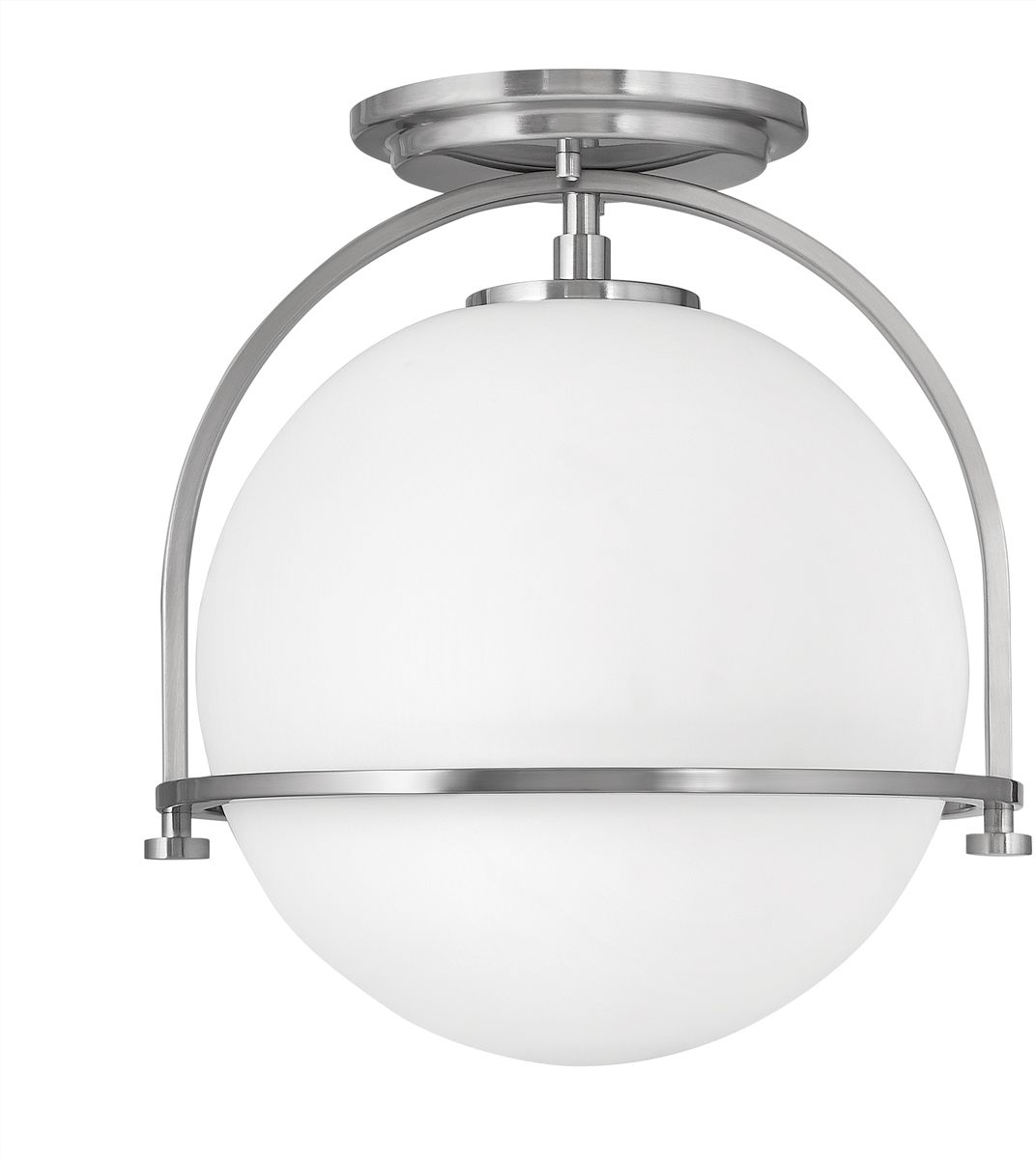 Quintiesse Somerset lampa podsufitowa 1x60 W szczotkowany nikiel-mleczny QN-SOMERSET-F-O-BN