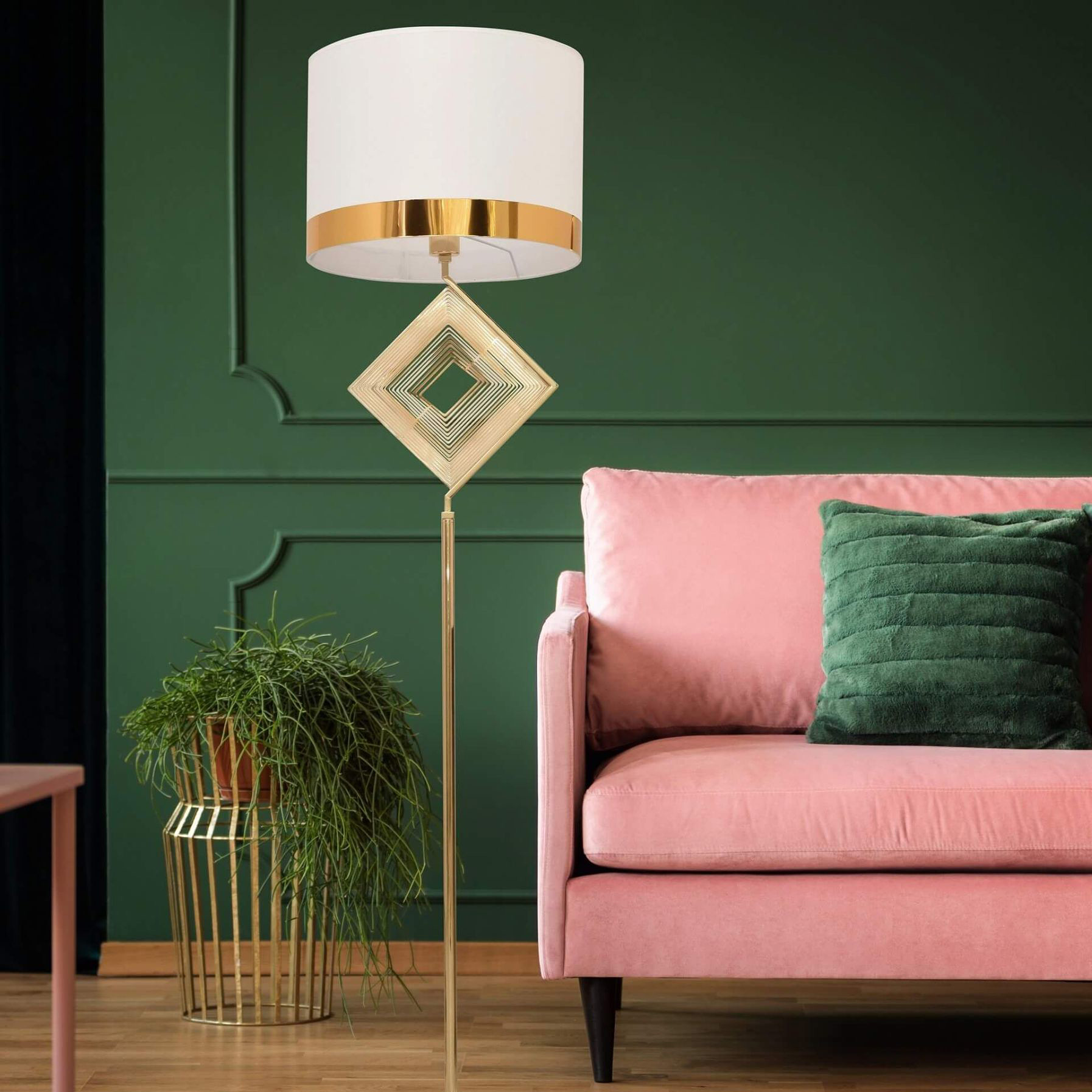 Lumina Deco Benardi lampa stojąca 1x40W biało/złota LDF5529GD+WT