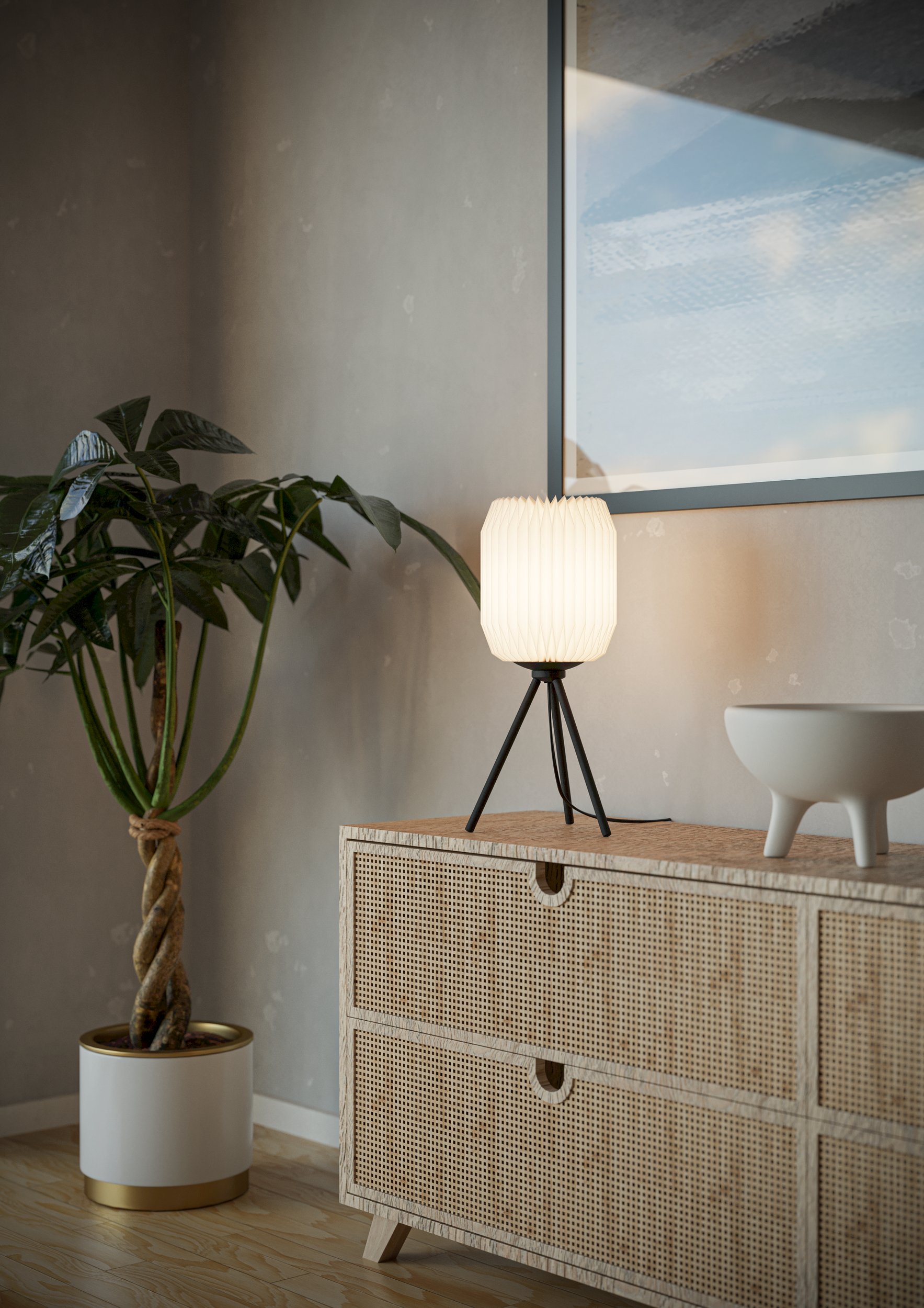 Eglo Belgrave lampa stołowa 1x40 W biała-czarna 44103
