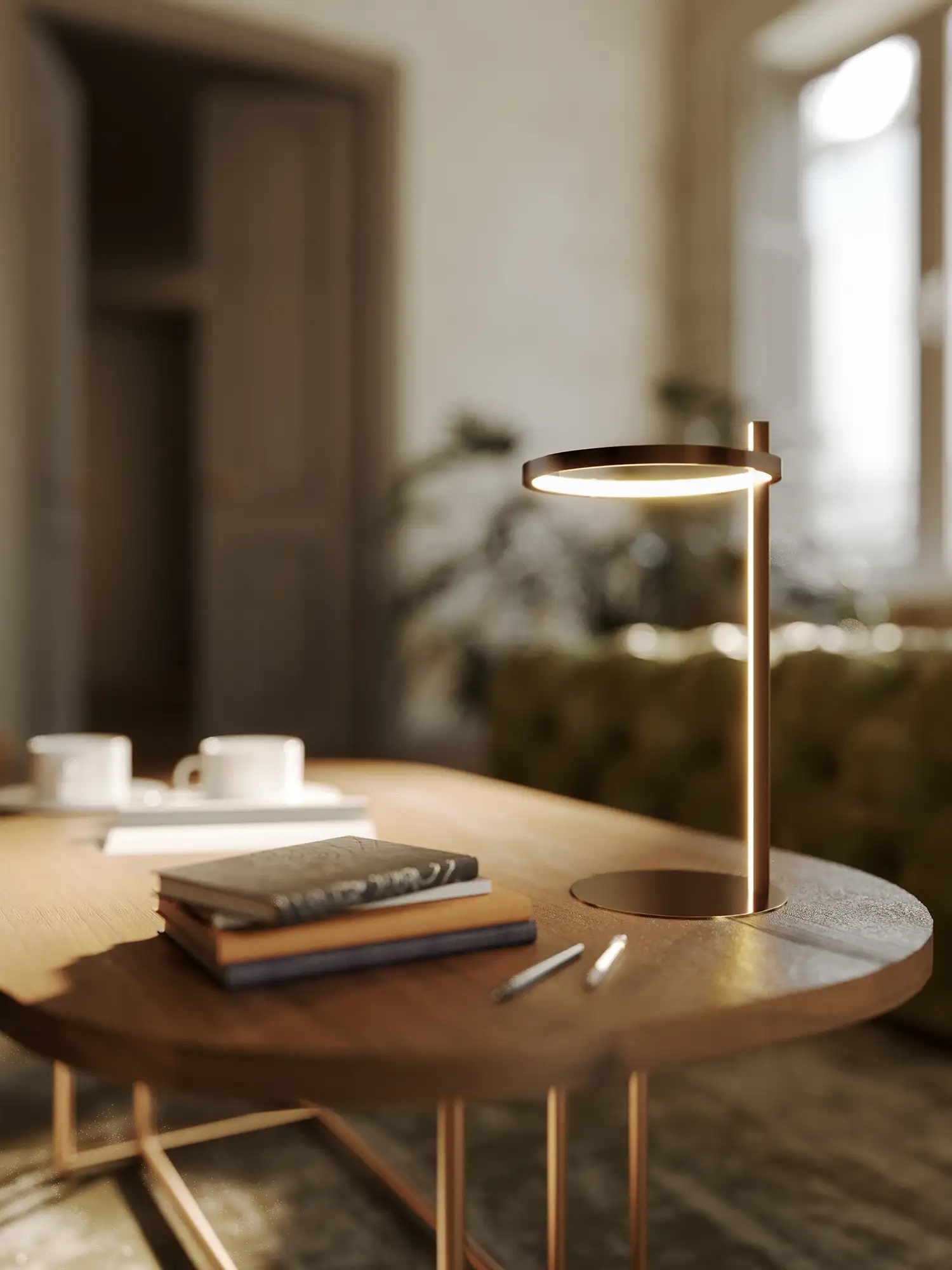 MaxLight Lozanna lampa biurkowa 1x14 W brąz szczotkowany T0062