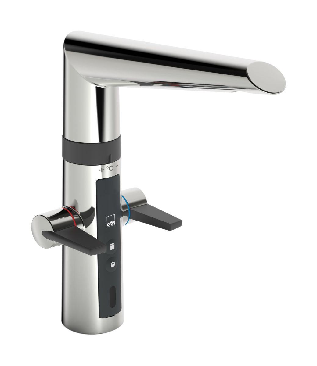 Oras Optima bateria kuchenna stojąca elektroniczna z zaworem do zmywarki chrom 2725F