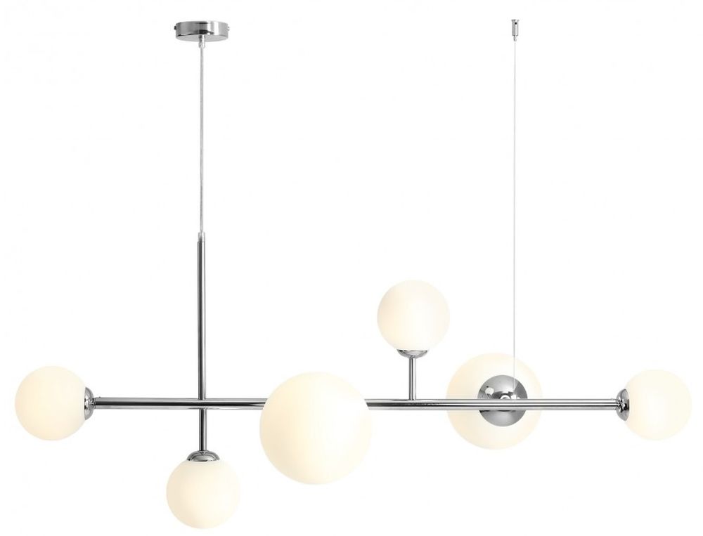 Aldex Dione 6 lampa wisząca 4x40W+2x60W chrom/biała 1092K4
