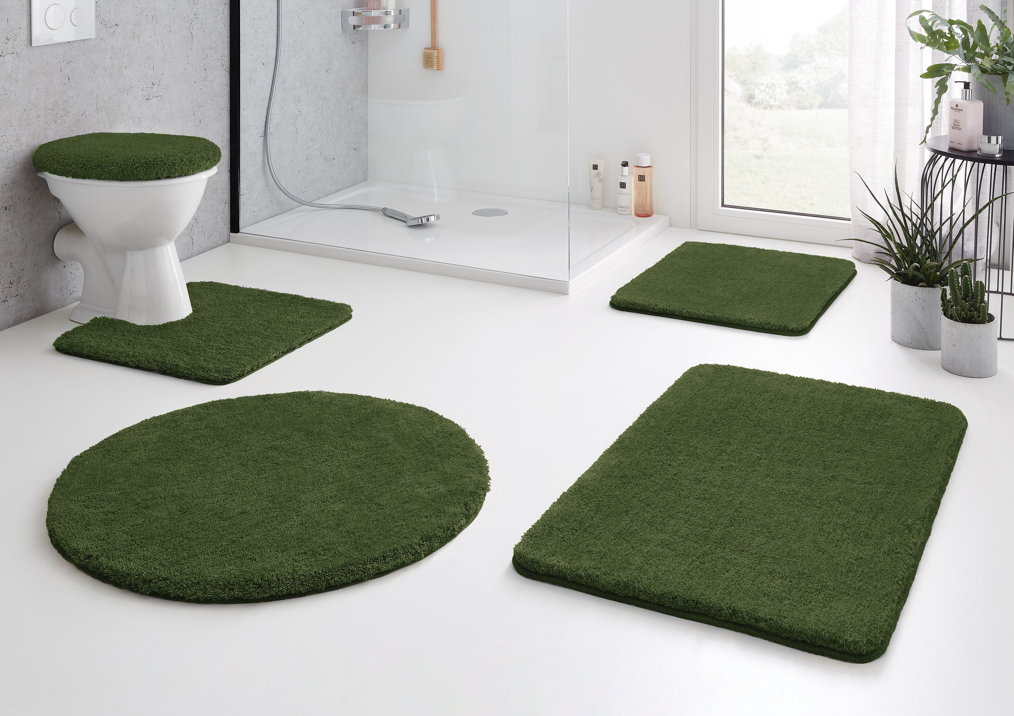 Kleine Wolke Relax dywanik łazienkowy 55x55 cm pod WC zielony 5405612129