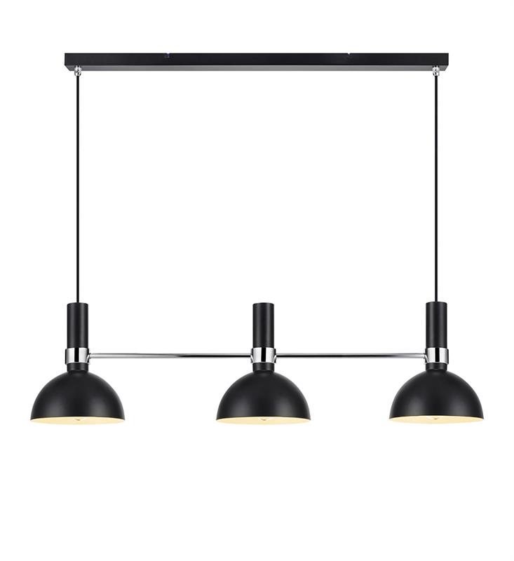Markslöjd Larry lampa wisząca 3x60W czarny/chrom 106855