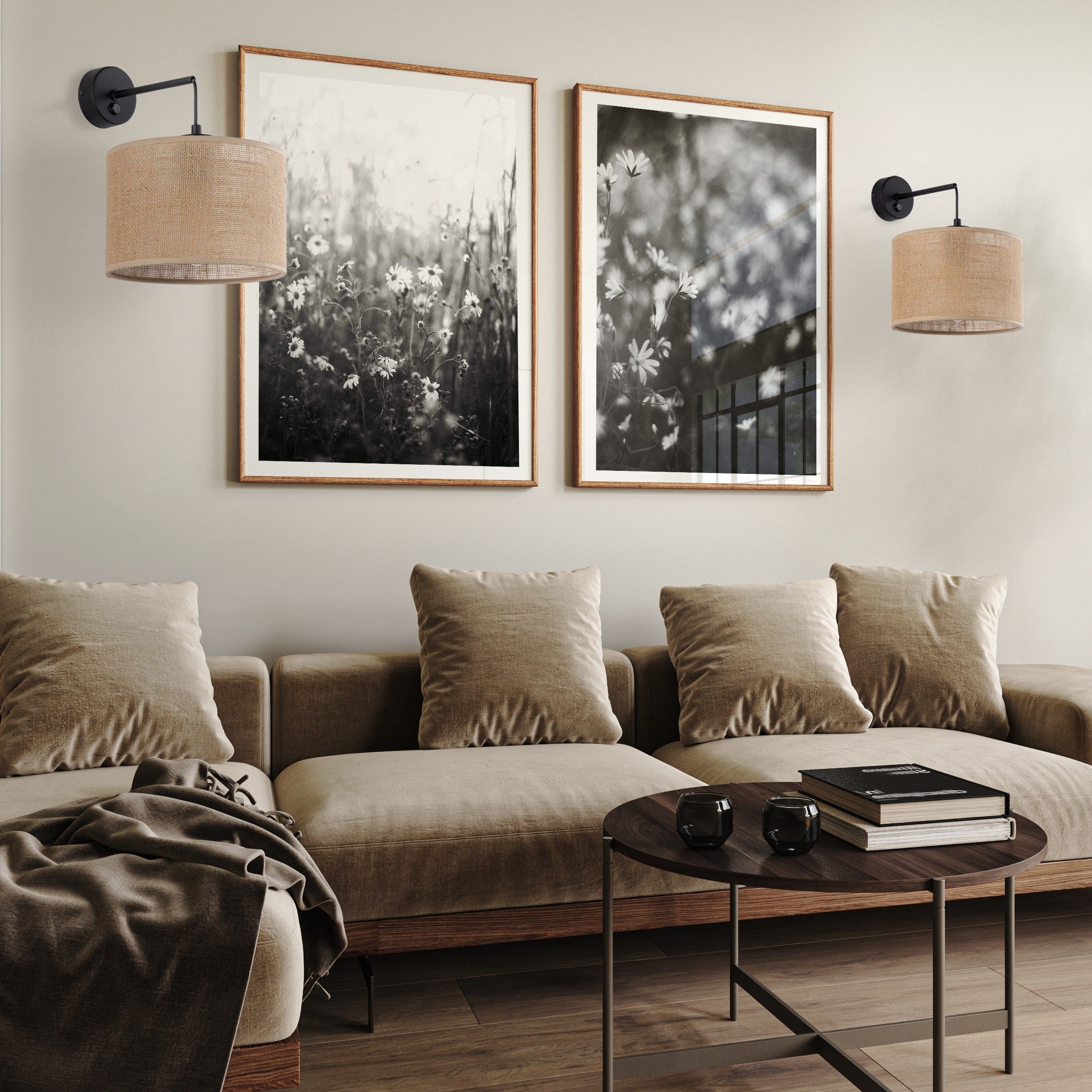 TK Lighting Juta kinkiet 1x15W juta/czarny 6858