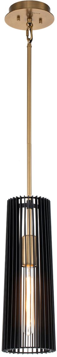 Quintiesse Linara lampa wisząca 1x60 W czarna-mosiądz QN-LINARA-P-BK