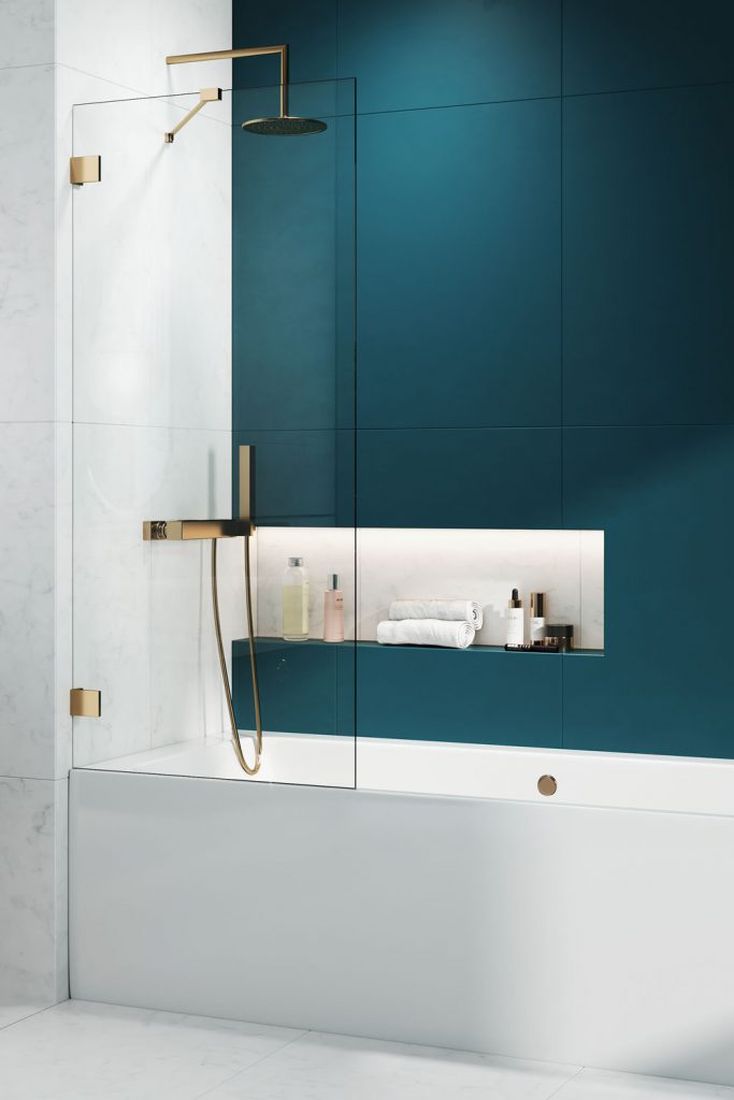 Radaway Essenza Pro Gold PNJ II parawan nawannowy 90 cm złoty połysk/szkło przezroczyste 10101090-09-01