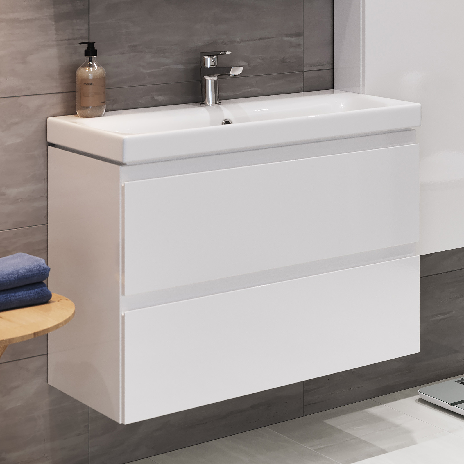 Cersanit Moduo umywalka z szafką 60 cm białą S801-227-DSM - Wysyłka w 24h