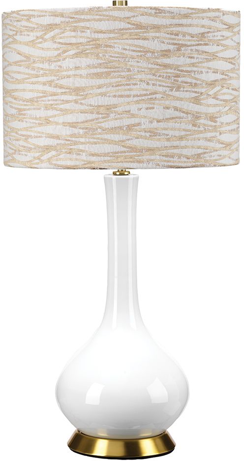 Elstead Lighting Milo lampa stołowa 1x60 W biała-postarzany mosiądz-pomarańczowa-kremowa MILO-AB-TL-LANT