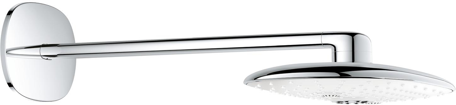 Grohe Rainshower Duo 360 deszczownica 36,1x22 cm owalna z ramieniem podtynkowym chrom/biały 26254LS0