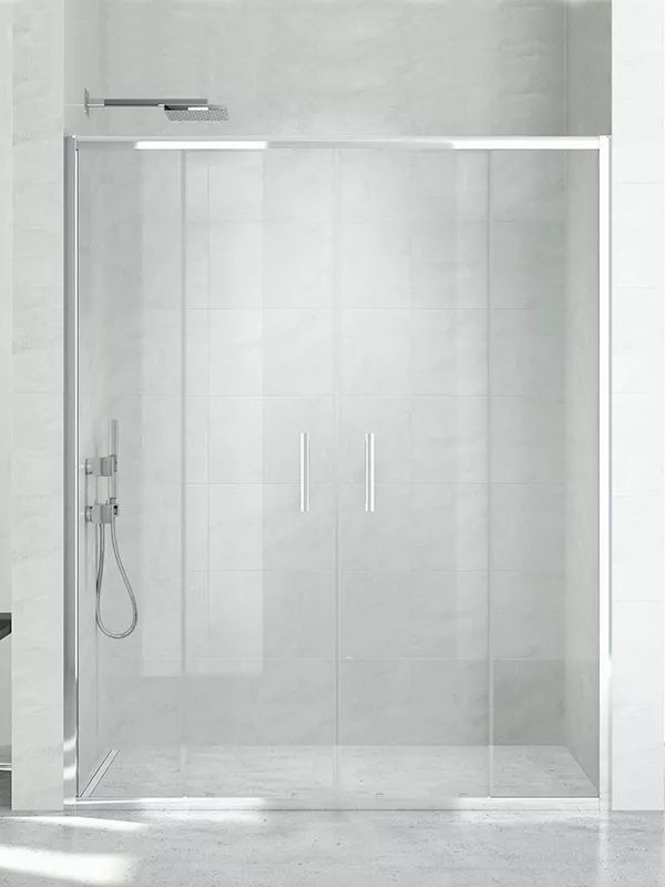 New Trendy drzwi prysznicowe 170 cm wnękowe aluminium/szkło przezroczyste D-0186A