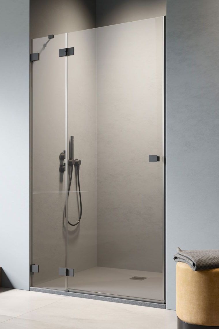 Radaway Essenza Pro Black DWJ drzwi prysznicowe 130 cm wnękowe lewe czarny mat/szkło przezroczyste 10099130-54-01L