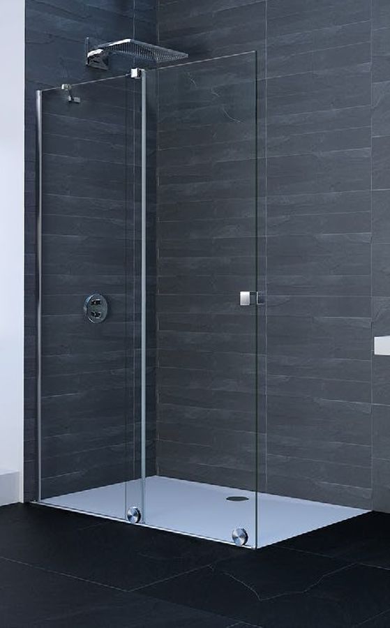 Hüppe Xtensa Pure 4-kąt drzwi prysznicowe 110 cm lewe srebrny połysk/szkło przezroczyste Anti-Plaque XT0122.069.322