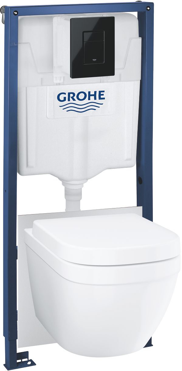 Grohe Solido zestaw stelaż podtynkowy 5w1 z przyciskiem Even glossy black 39941000 - Wysyłka w 24h