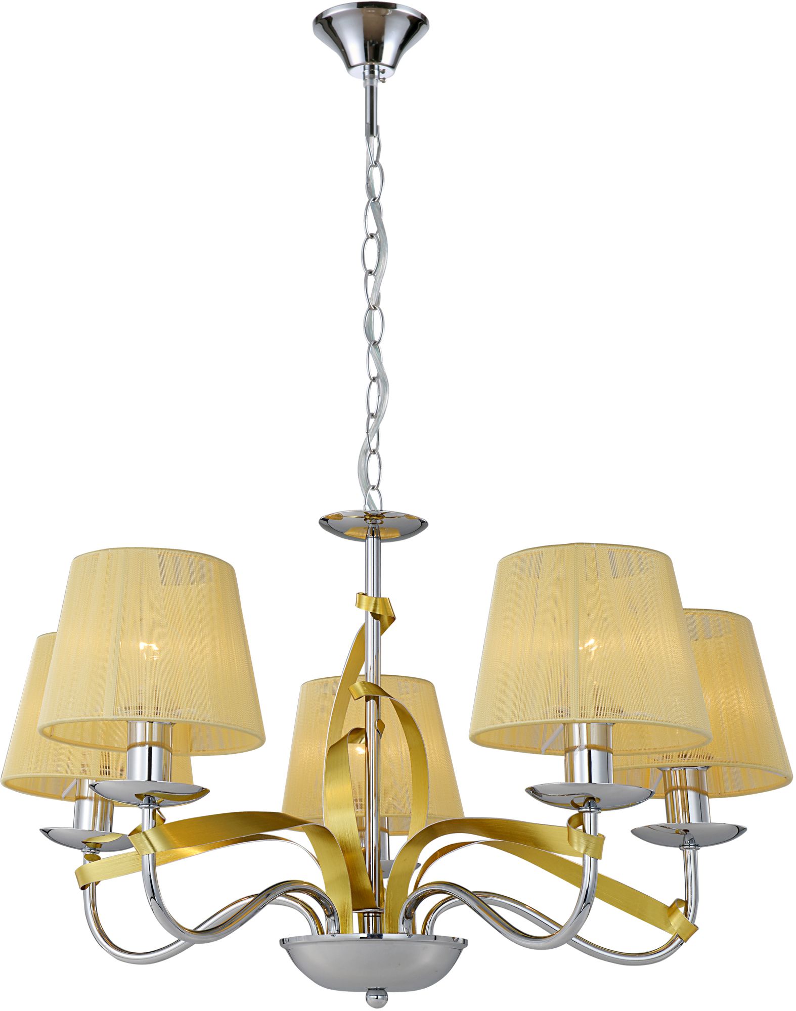 Candellux Diva lampa wisząca 5x40W chrom/złoty 35-55064