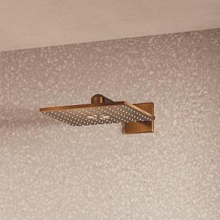 Grohe Rainshower 310 SmartActive Cube deszczownica 31 cm kwadratowa z ramieniem ściennym brushed warm sunset 26479DL0