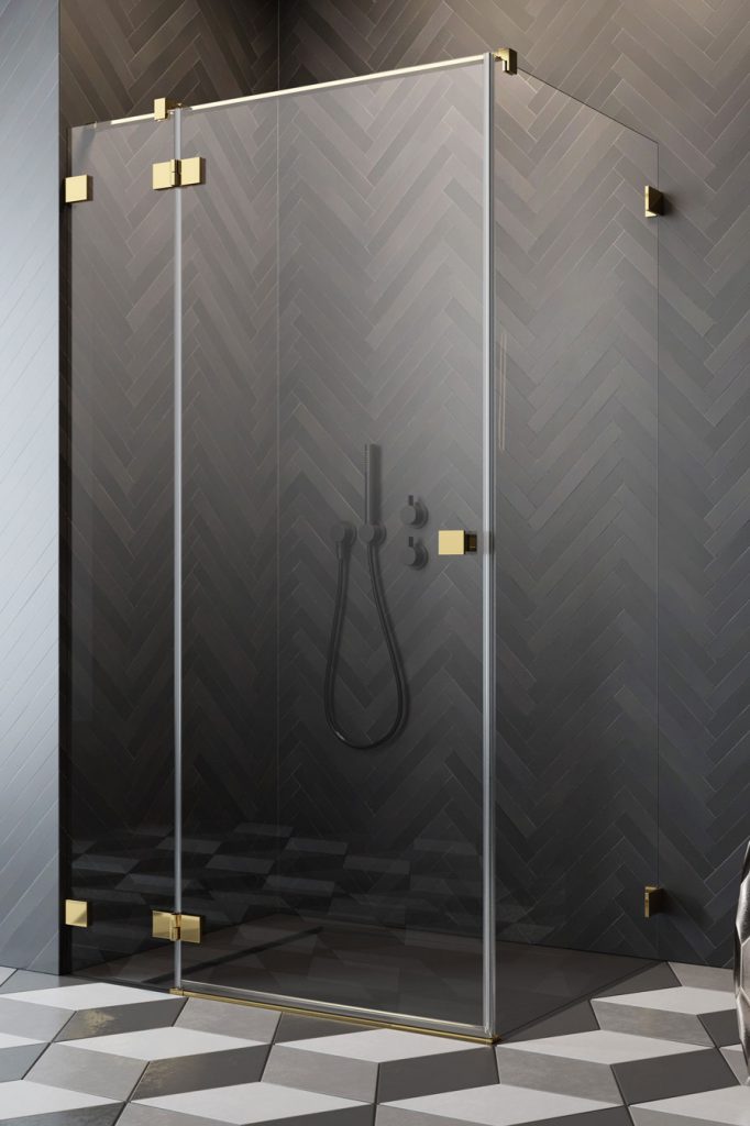 Radaway Essenza Pro Gold KDJ drzwi prysznicowe 100 cm lewe złoty połysk/szkło przezroczyste 10097100-09-01L