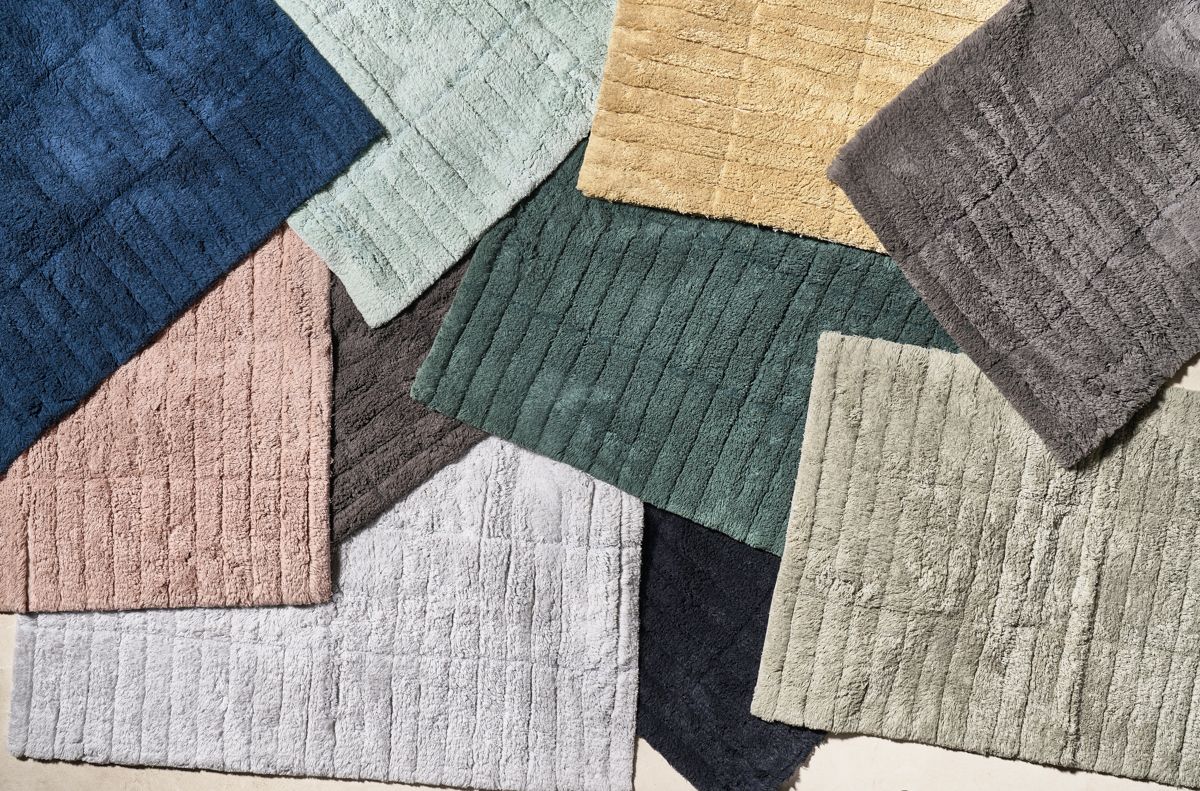 Zone Denmark Tiles dywanik łazienkowy 80x50 cm prostokątny niebieski 13541