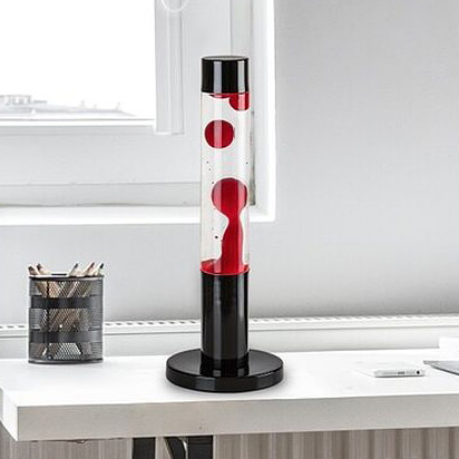 Rabalux Lavastic lampa stołowa 1x25 W czarna-przezroczysta-czerwona 76028