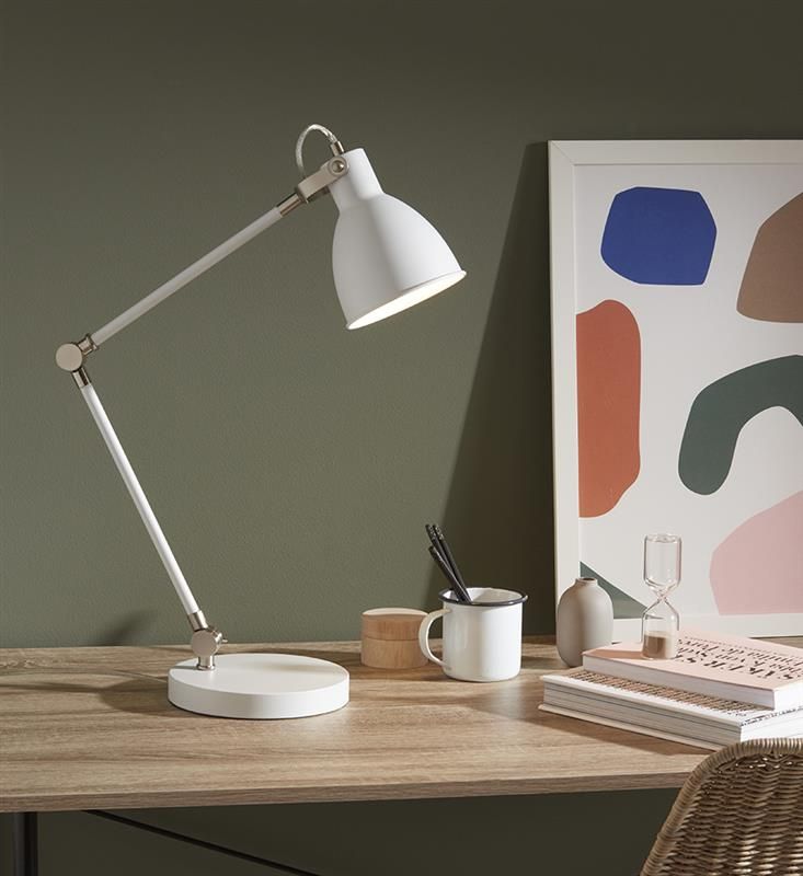 Markslöjd House lampa biurkowa 1x40 W biała 107738