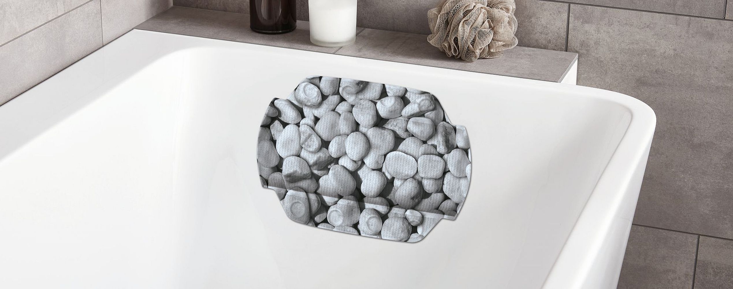 Kleine Wolke Stepstone poduszka antypoślizgowa 32x22 cm szara wzór kamienie 4387189008 - Wysyłka w 24h