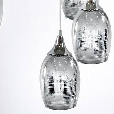 Candellux Marina lampa wisząca 5x60W chrom/szkło 35-60198