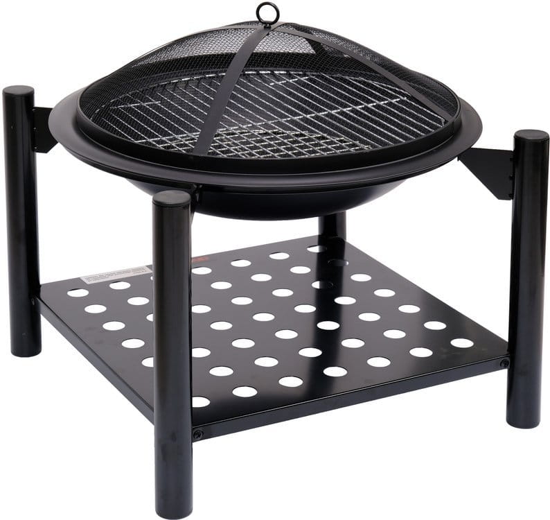 Palenisko ogrodowe z rusztem grill 2w1 + drewutnia