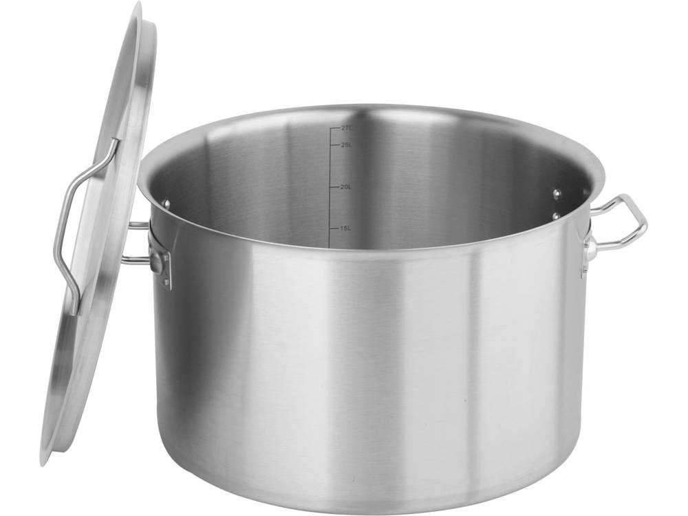 Garnek niski śr. 38cm 27L + pokrywa stal nierdzewna