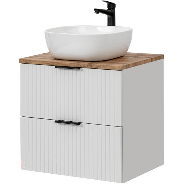 COMAD Zestaw mebli ADEL WHITE szafka z blatem OAK 60 cm, umywalka SMI