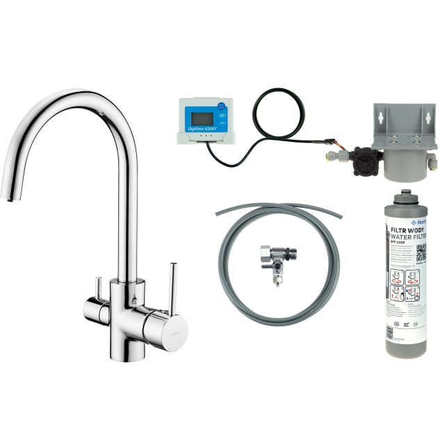 DEANTE Bateria kuchenna z zestawem do filtracji wody chrom BCHF064M