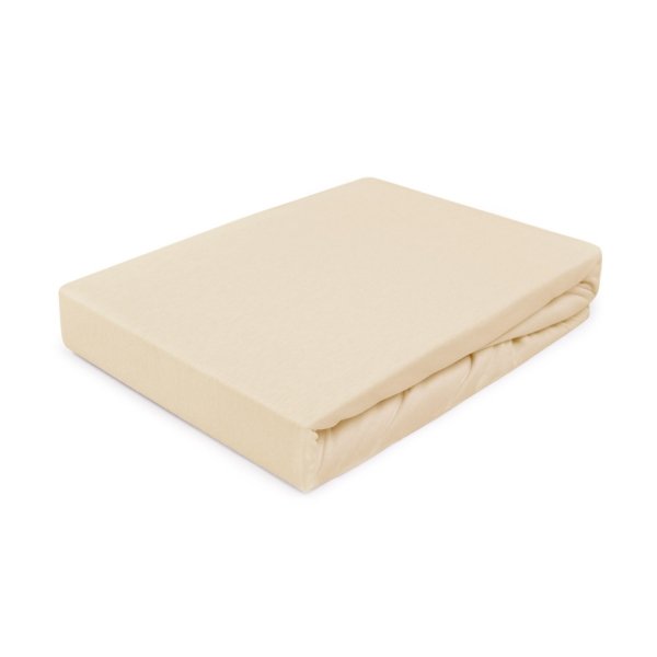 Prześcieradło Jersey PREMIUM na wysoki materac 120x200 na gumkę wz. 047 jasny beż