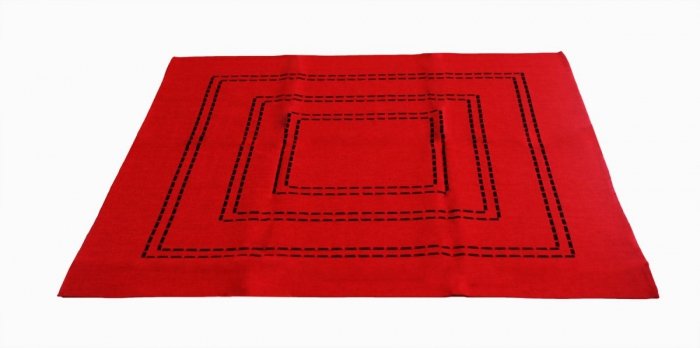 Obrus Haftowany Bruna 59-R 65x65 cm kolor: czerwony