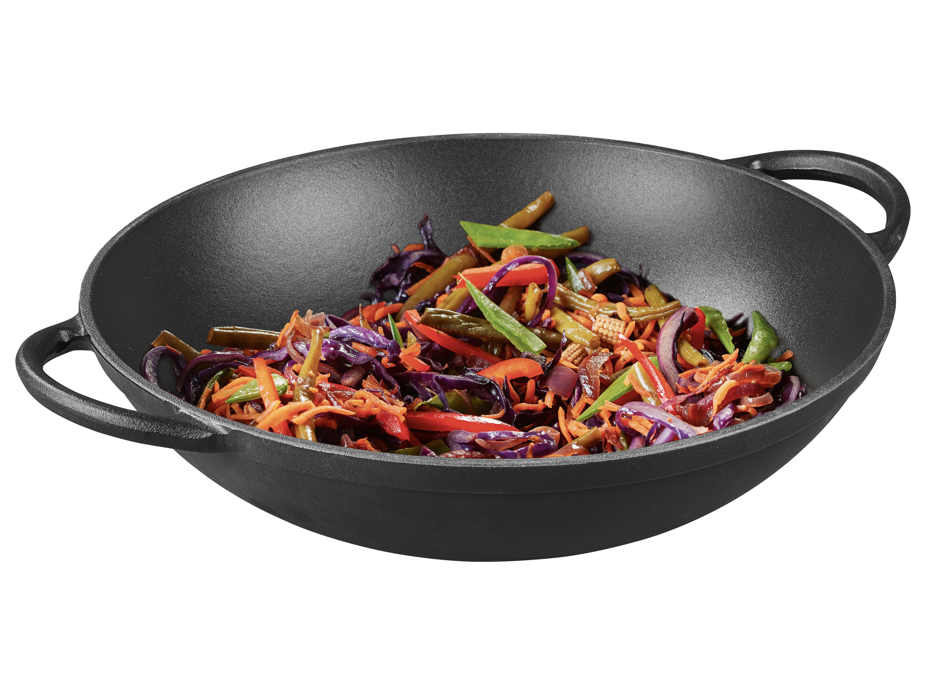 Grillmeister Grill-wok żeliwny / Kociołek żeliwny / Forma do pieczenia z pokrywką żeliwna Wok do grilla