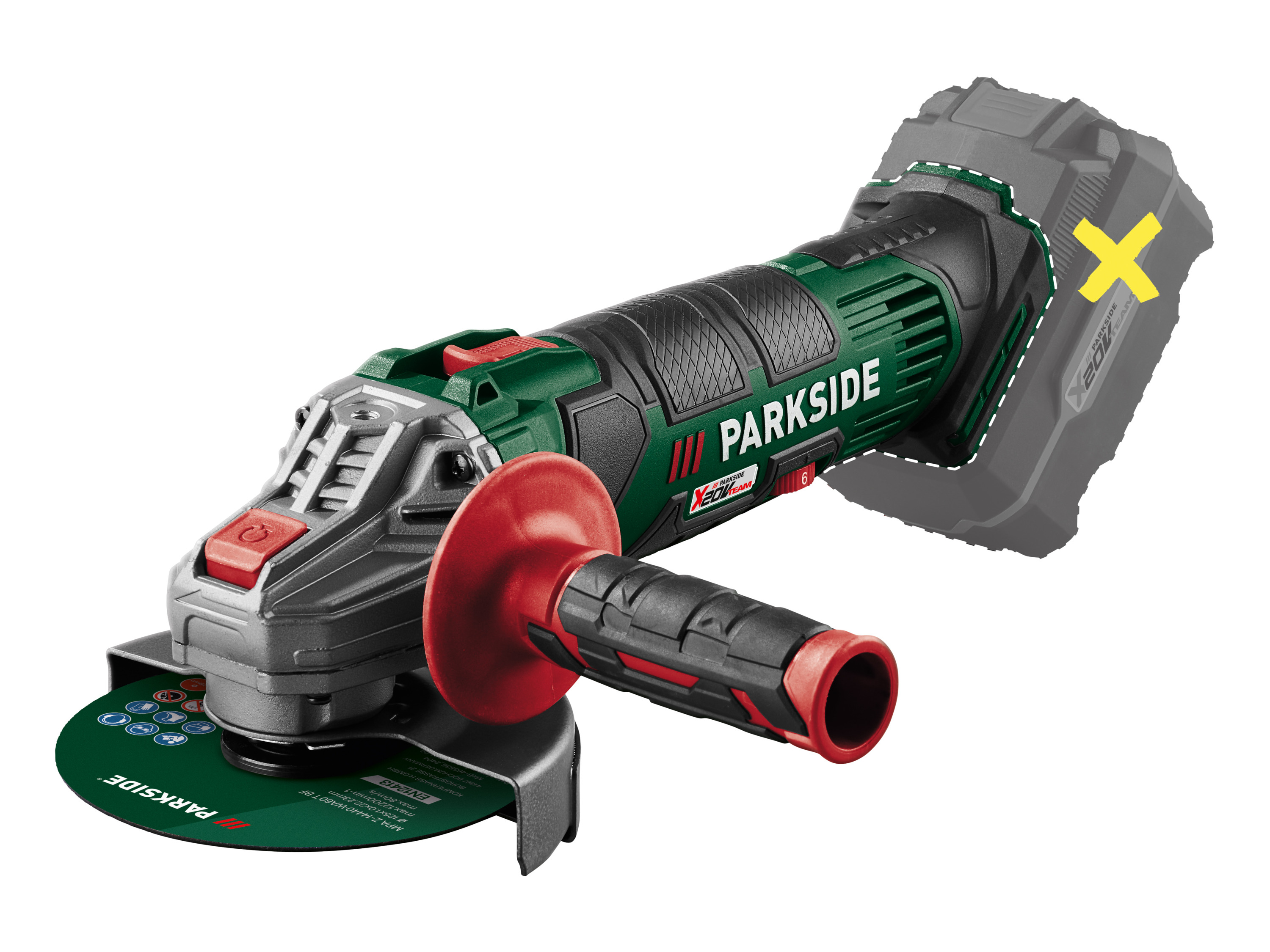 Parkside Akumulatorowa szlifierka kątowa 20 V, Pwsa 20-Li F4