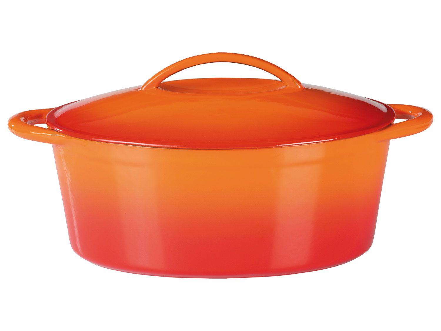 GSW Garnek żeliwny, 4,5 l / Brytfanna, 7 l / Brytfanna 2w1, 5,4 l / Naczynie do tagine, 2 l Brytfanna, Pomarańczowy, 33 x 25 cm / 7 l